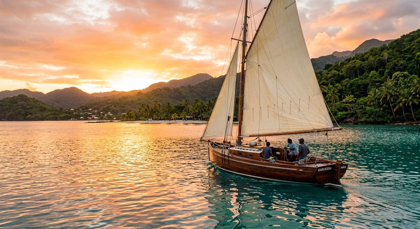 Sortie en voile traditionnelle au coucher du soleil